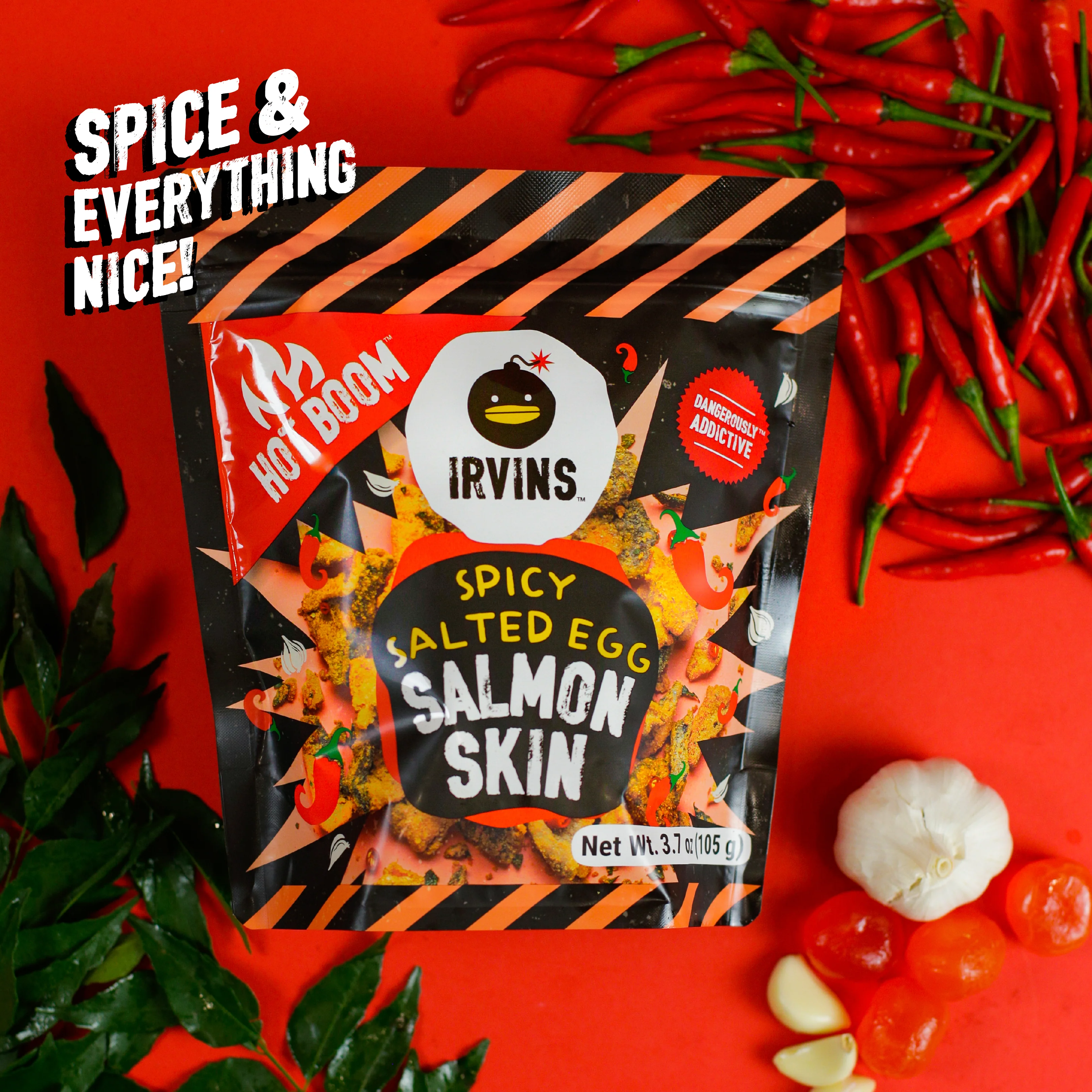 IRVINS Hot Boom Salted Egg Salmon Skin (95g) - Image 3