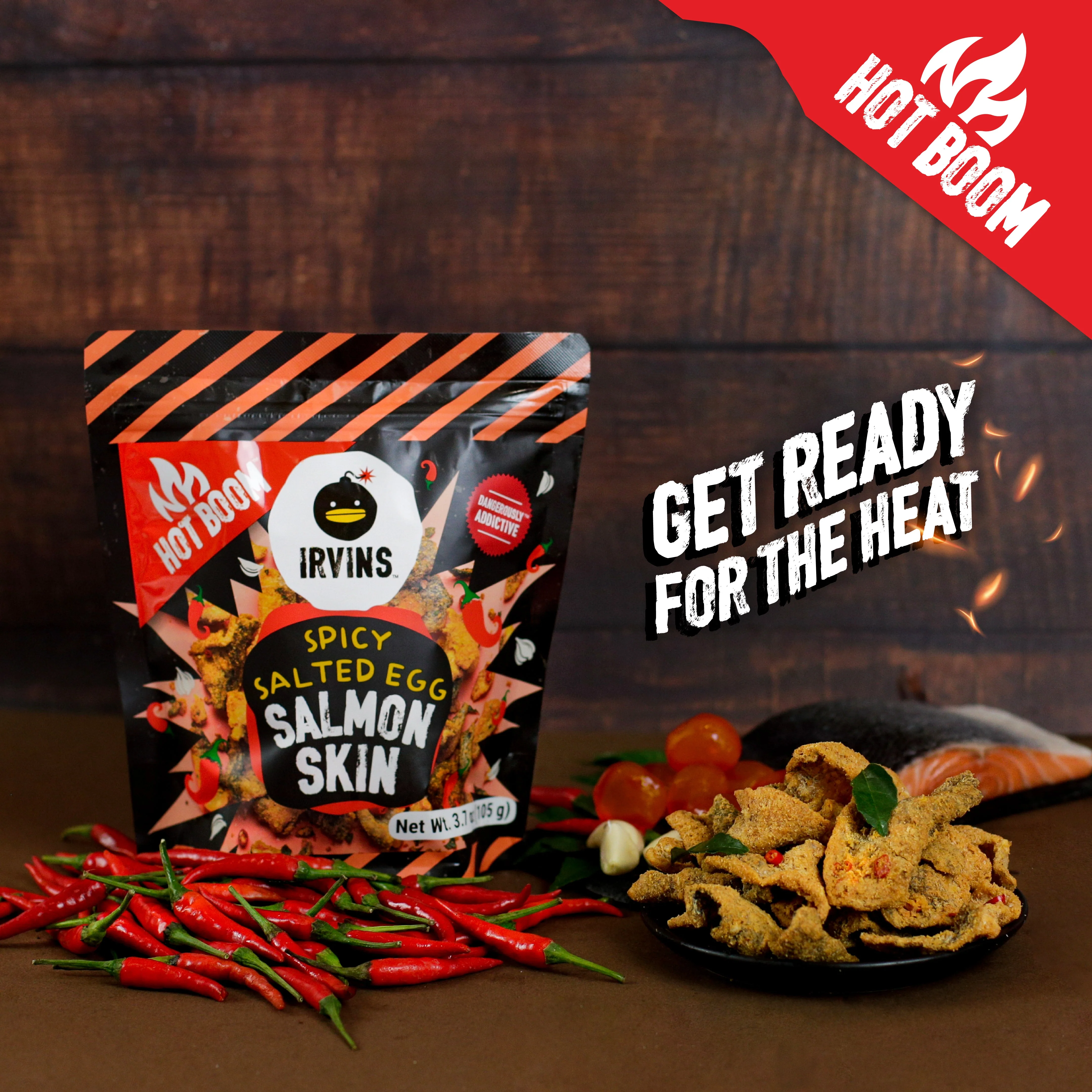 IRVINS Hot Boom Salted Egg Salmon Skin (105g) (POS) - Image 5